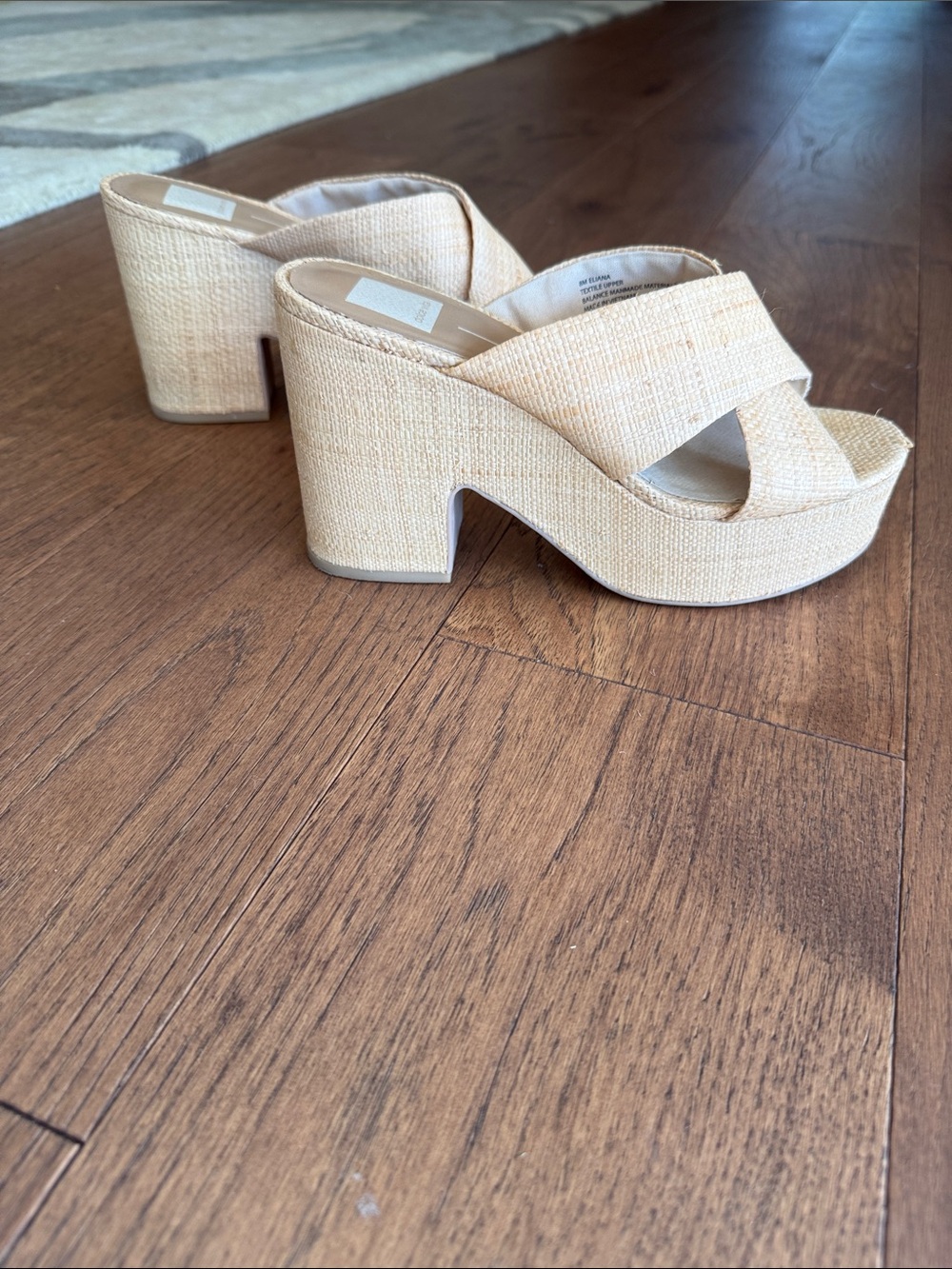 Straw platform Crossover Slide Heels